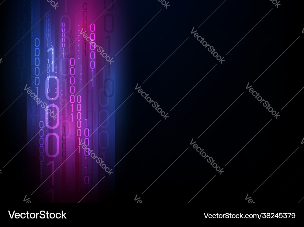 Digital Binary Matrix - Tech Background vector image