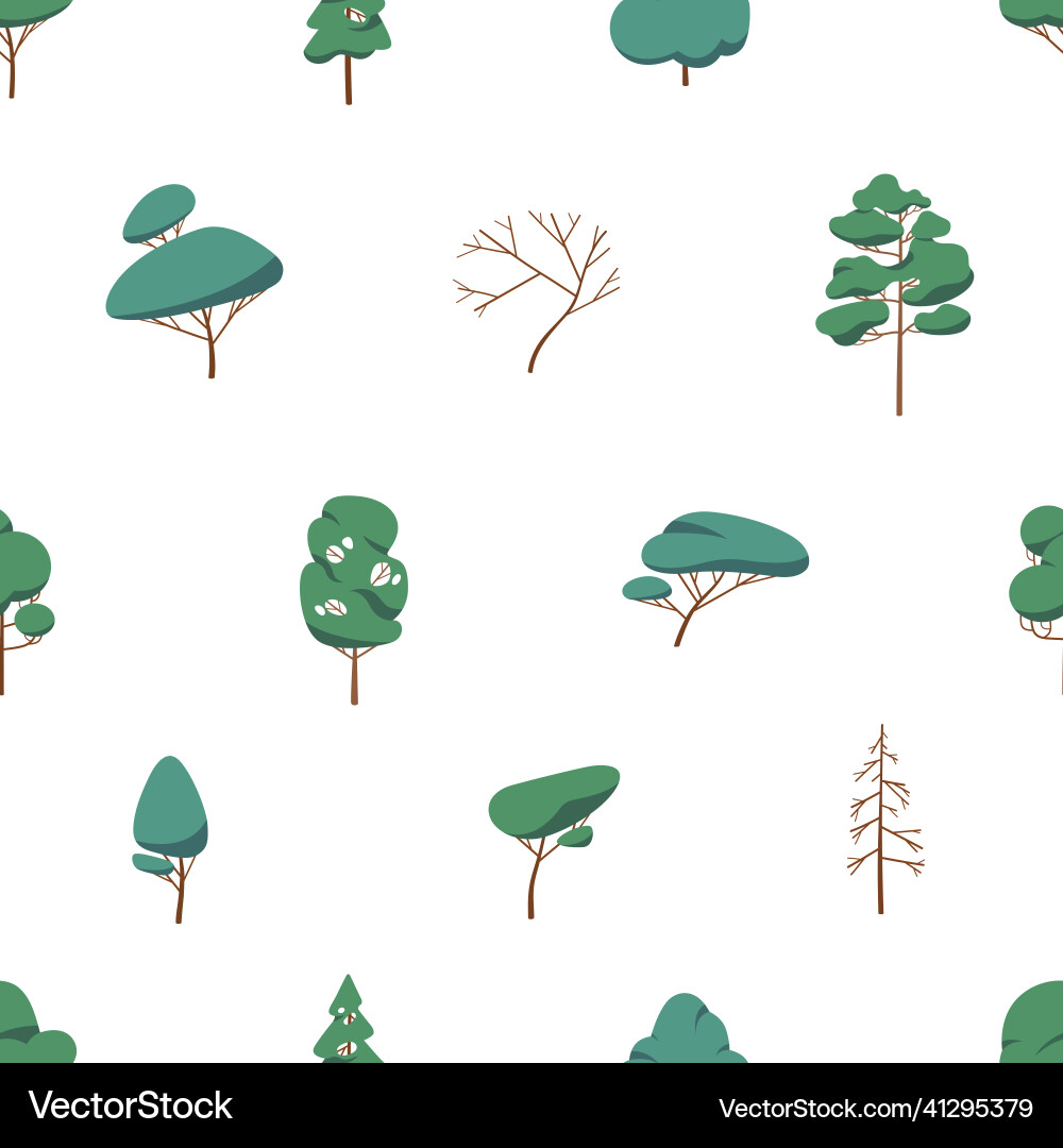 Forest trees pattern seamless background Vector Image