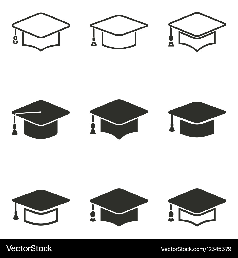 Graduation icon set Royalty Free Vector Image - VectorStock
