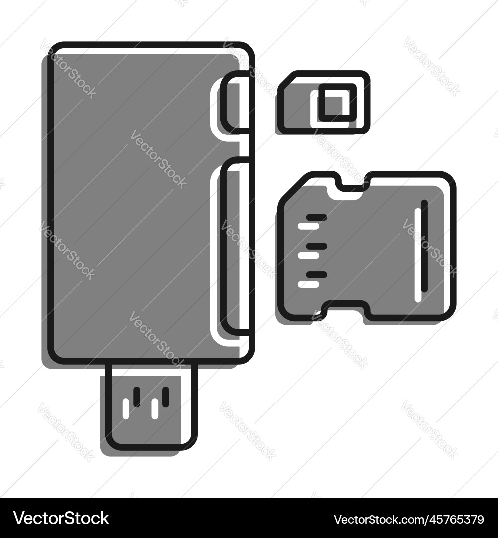 Linear icon adapter for connecting external Linear icon adapter for connecting external Vector Image