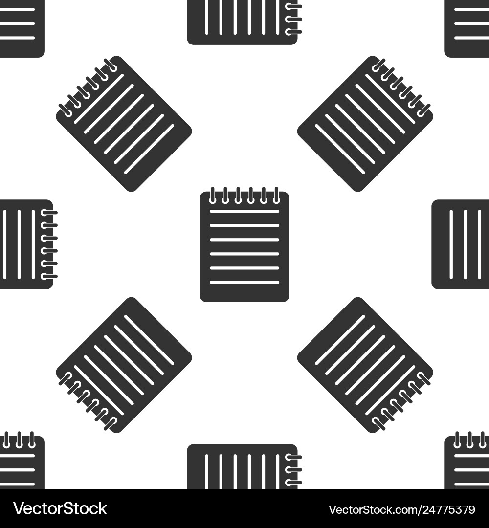Notebook icon isolated seamless pattern on white Vector Image