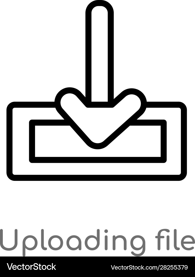 Outline uploading file icon isolated black simple Outline uploading file icon isolated black simple Vector Image