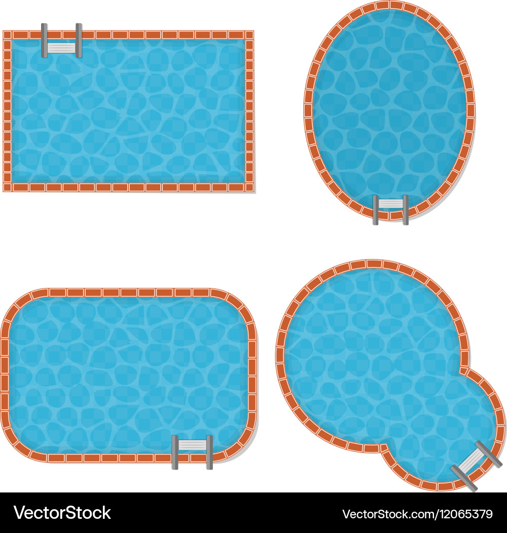 Pool Set - Top View Vector Image