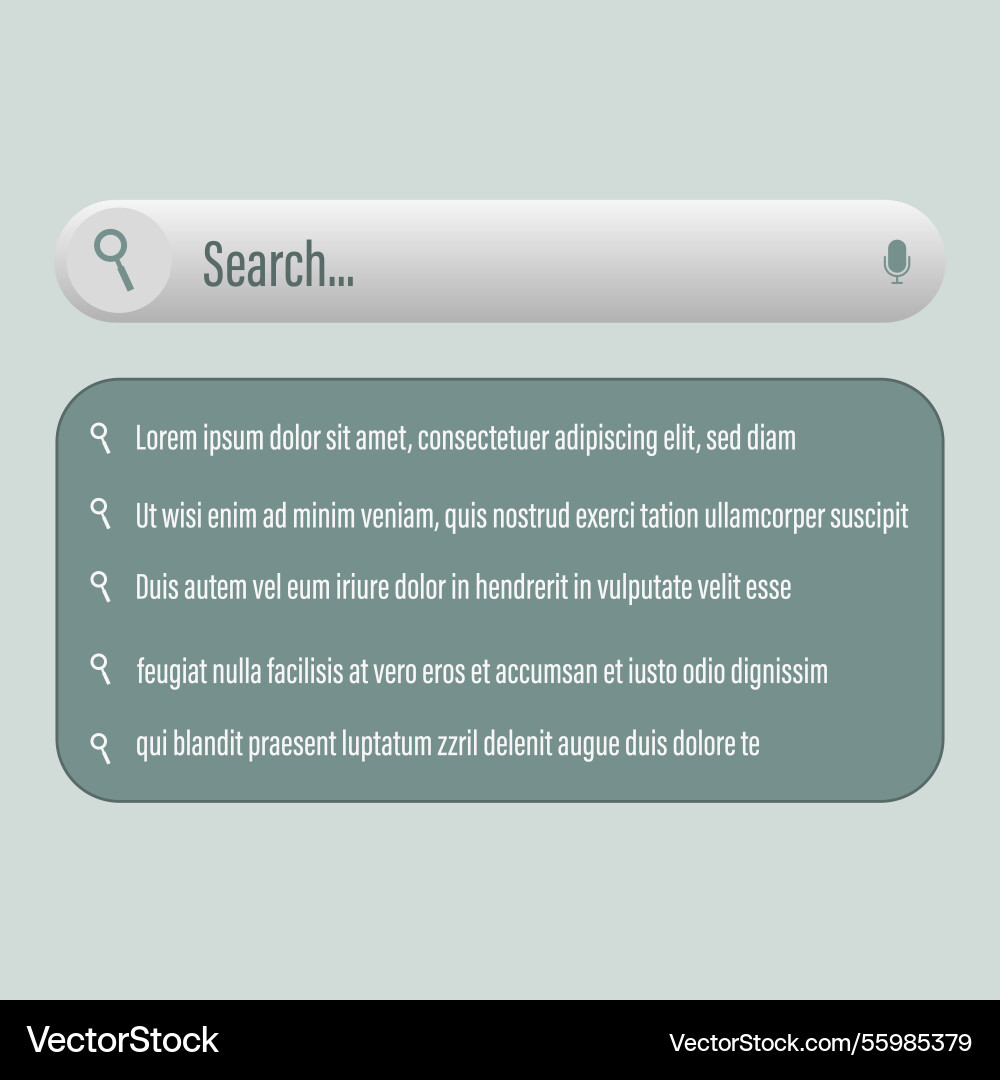 Search ui layout minimalist text field soft green Vector Image