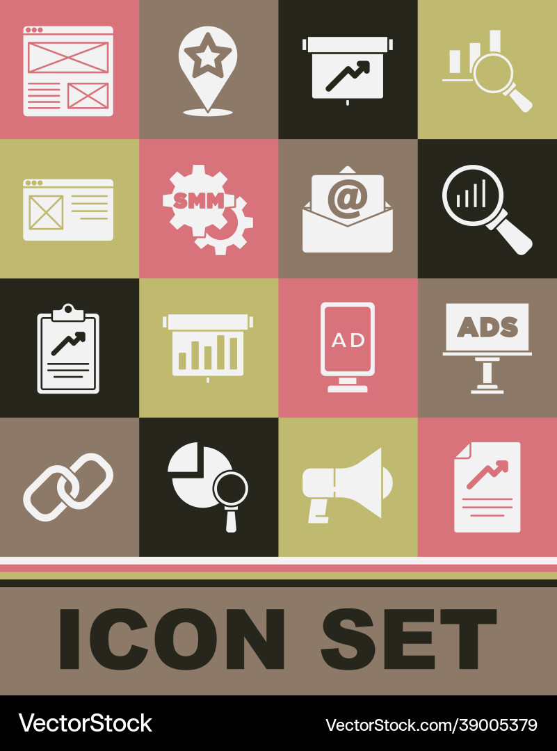 Set document with graph chart advertising Vector Image