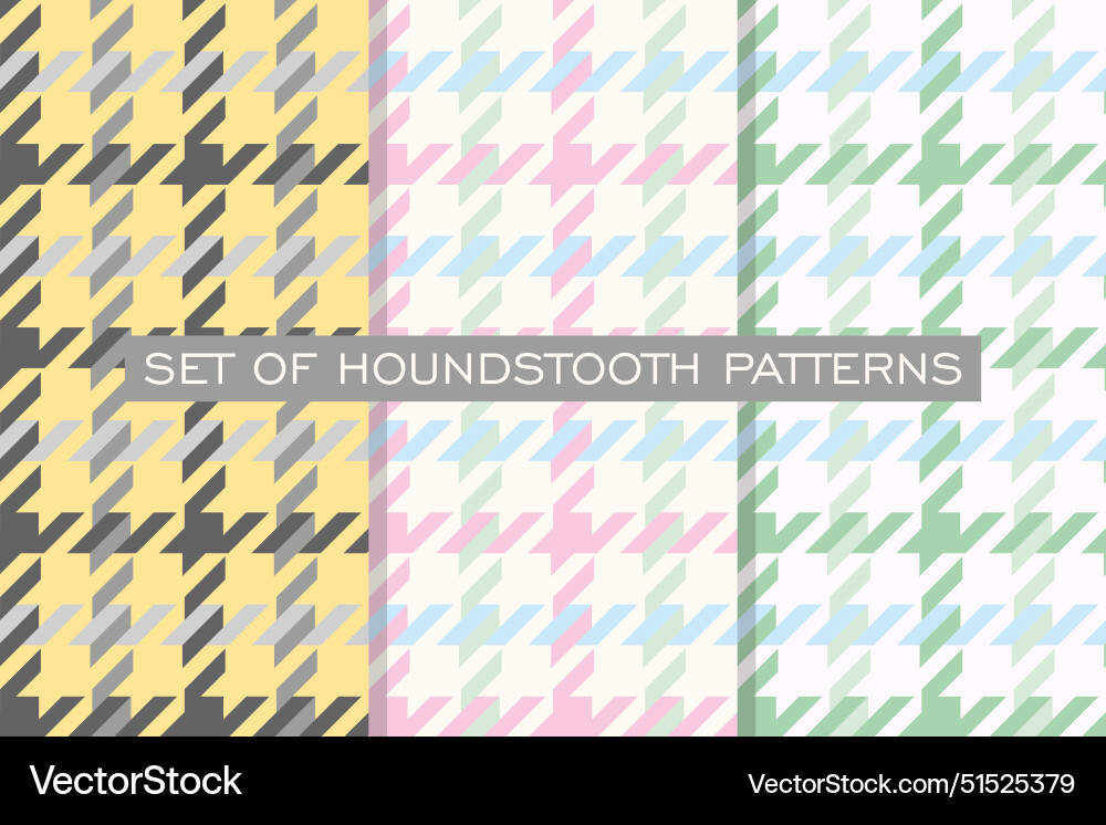 Set of houndstooth patterns 3 check Set of houndstooth patterns 3 check vector image
