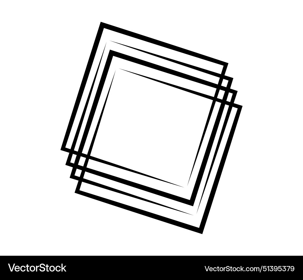 Square frame geometric abstract element Square frame geometric abstract element vector image