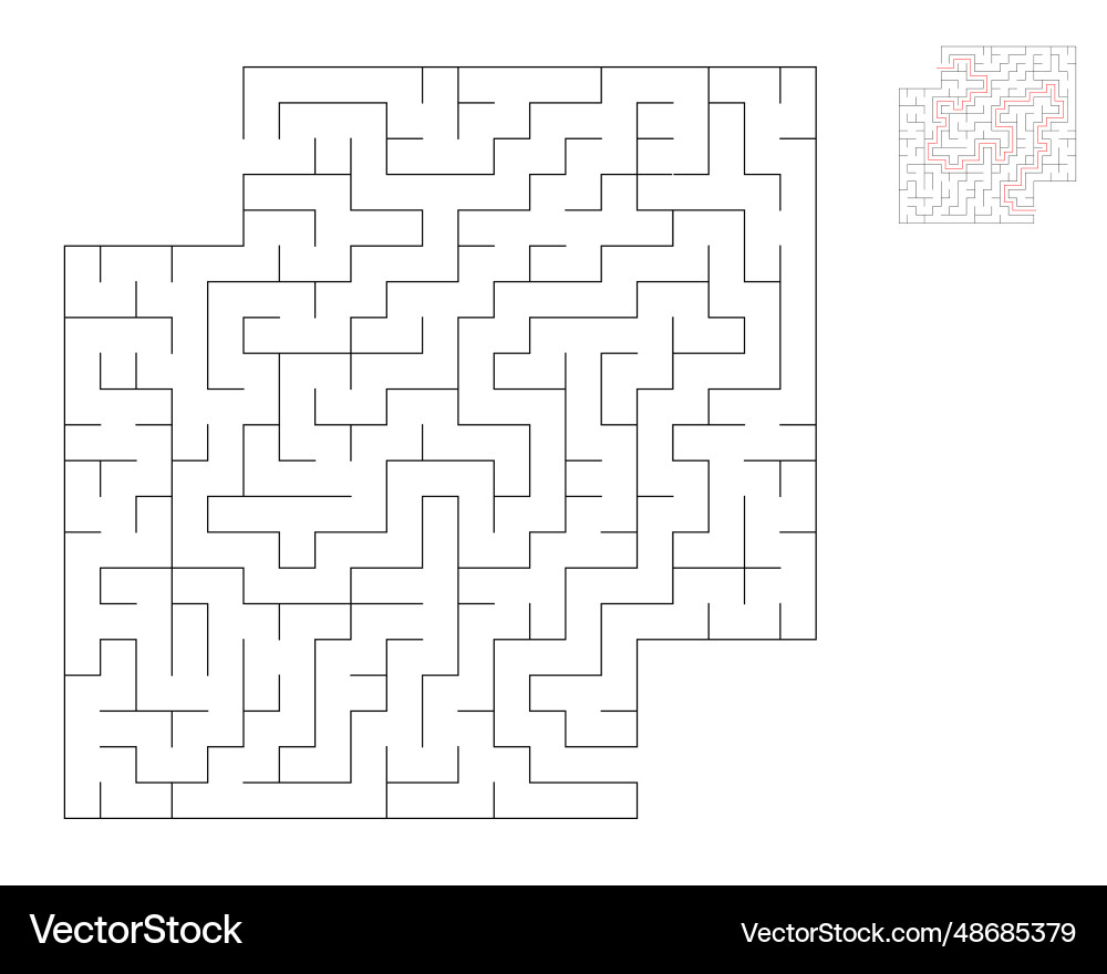 Square maze logic game with labyrinths Square maze logic game with labyrinths Vector Image
