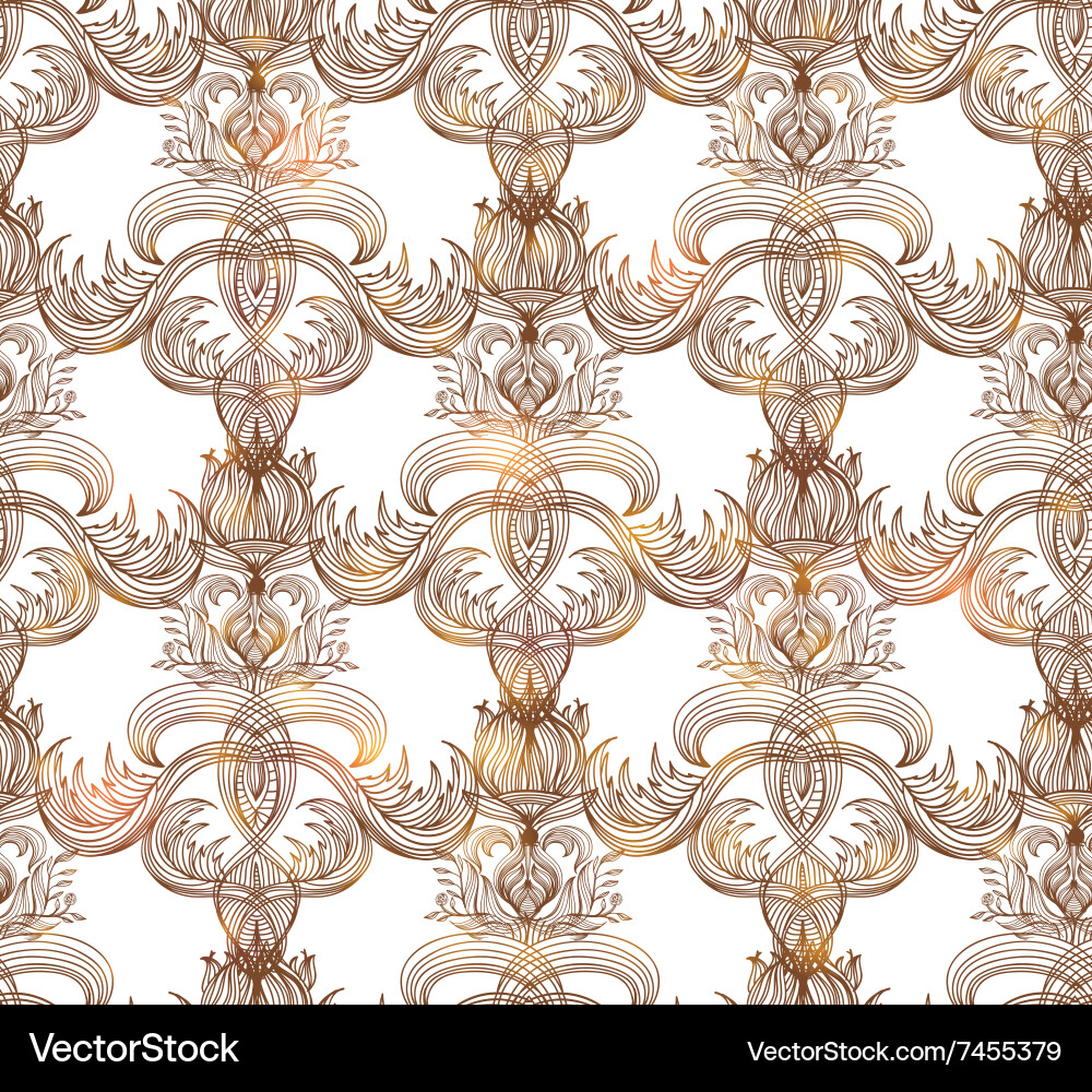 Vintage Damask Floral Pattern Royalty Free Vector Image