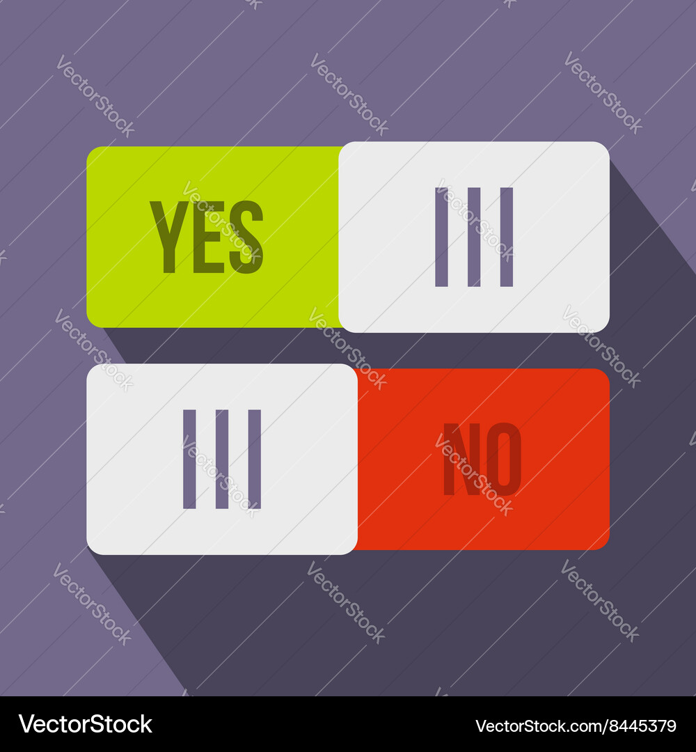 Yes and no button icon flat style Vector Image