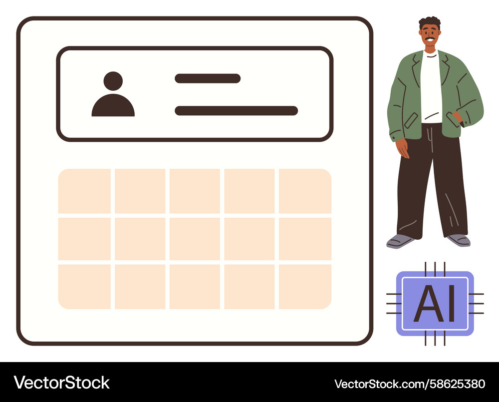 Ai-powered digital profile interface with user Vector Image