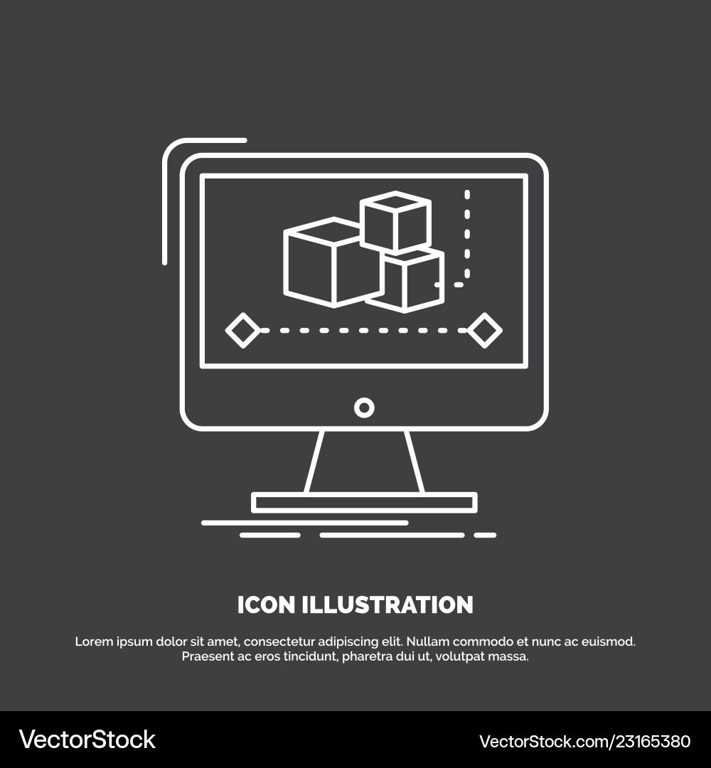 Animation Computer Editor Monitor Software-Icon Vektorbild
