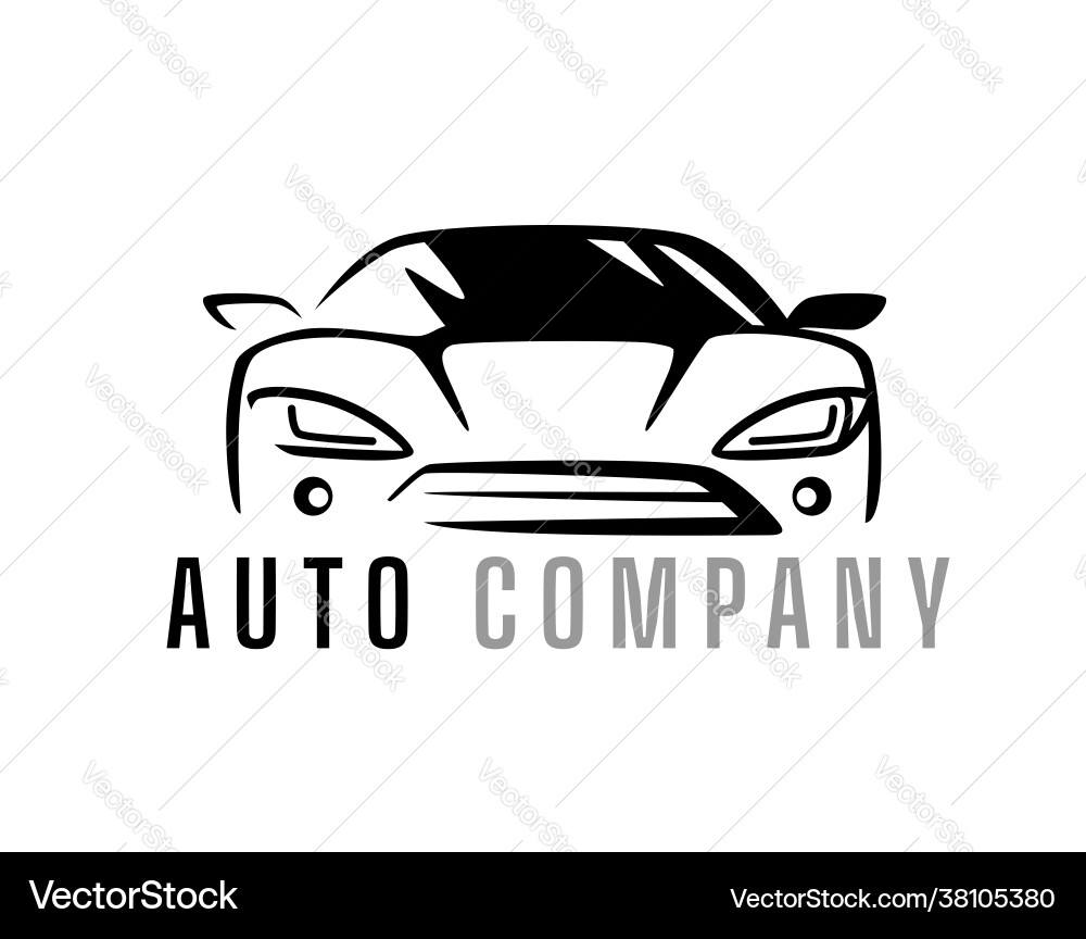 Auto car logo design front vehicle silhouette Vector Image