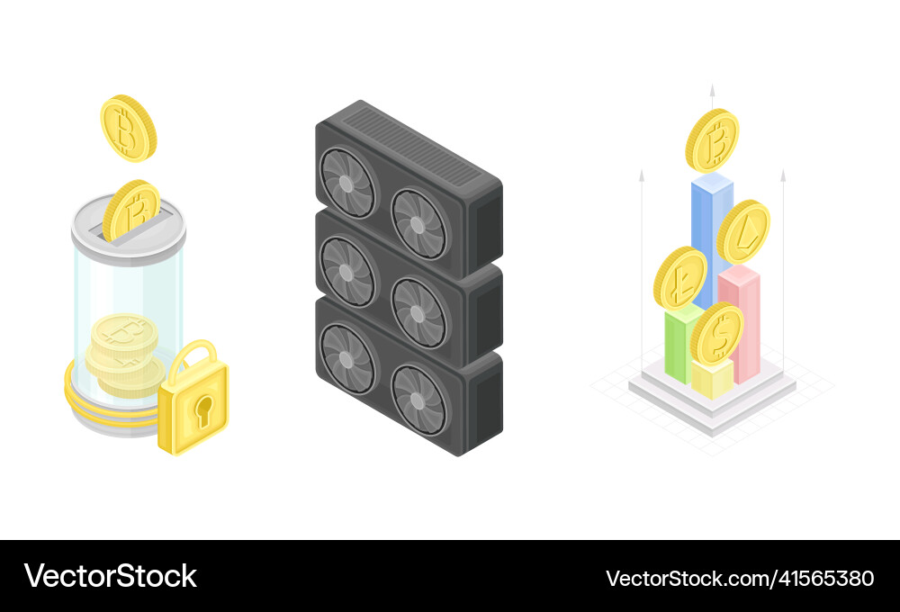 Blockchain-Technologie mit Diagrammen oder Diagrammen Vektorbild