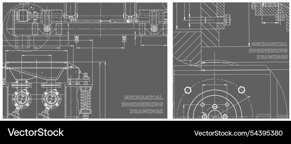 Blueprint set engine line drawing Blueprint set engine line drawing vector image