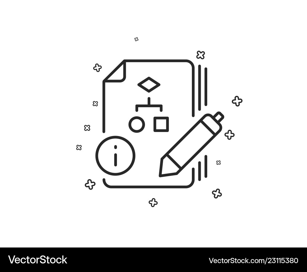 Dokumentation mit algorithm line icon technischen Vektorbild