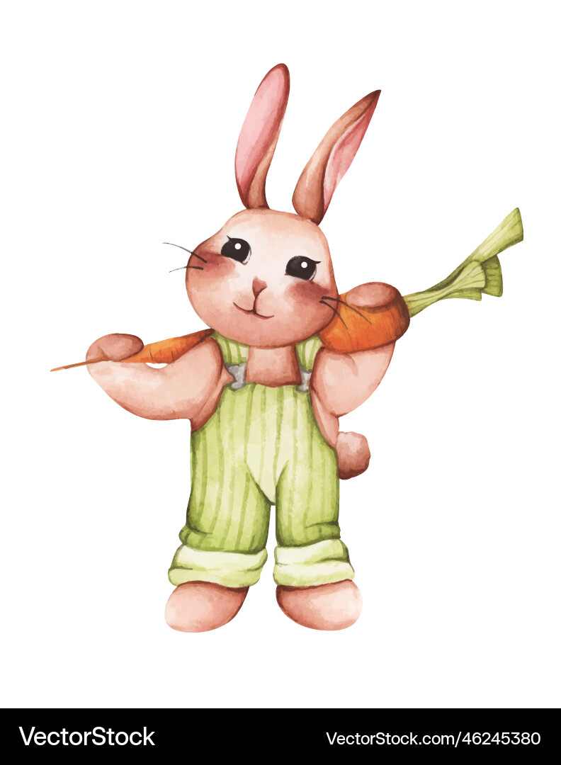 Easter rabbit watercolor Easter rabbit watercolor vector image