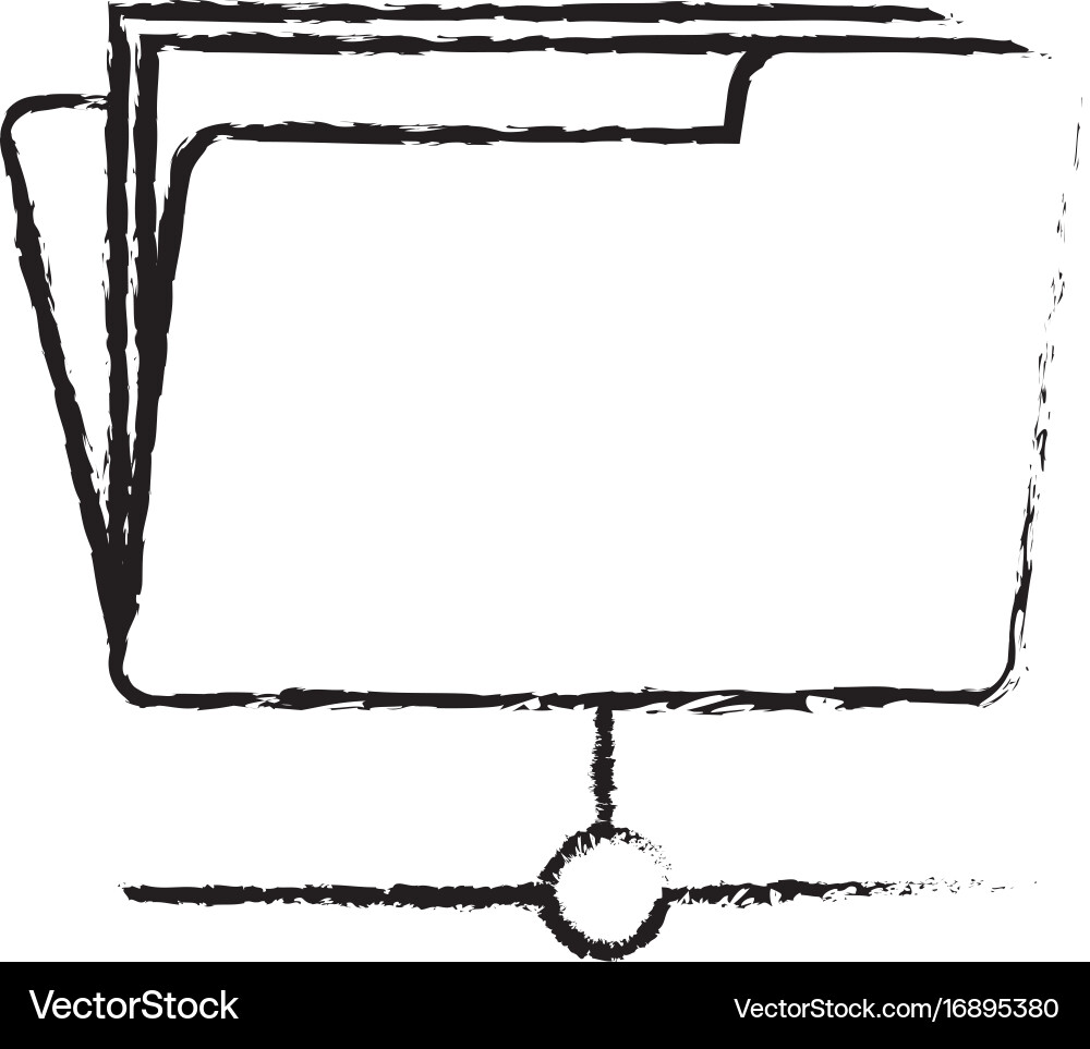 Figure folder file data center server Vector Image