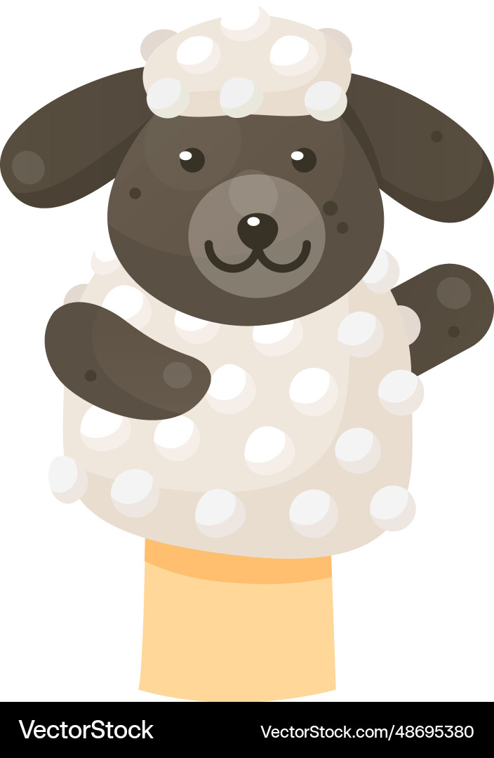 Hand animal puppet cute dog pet for kids art Hand animal puppet cute dog pet for kids art vector image