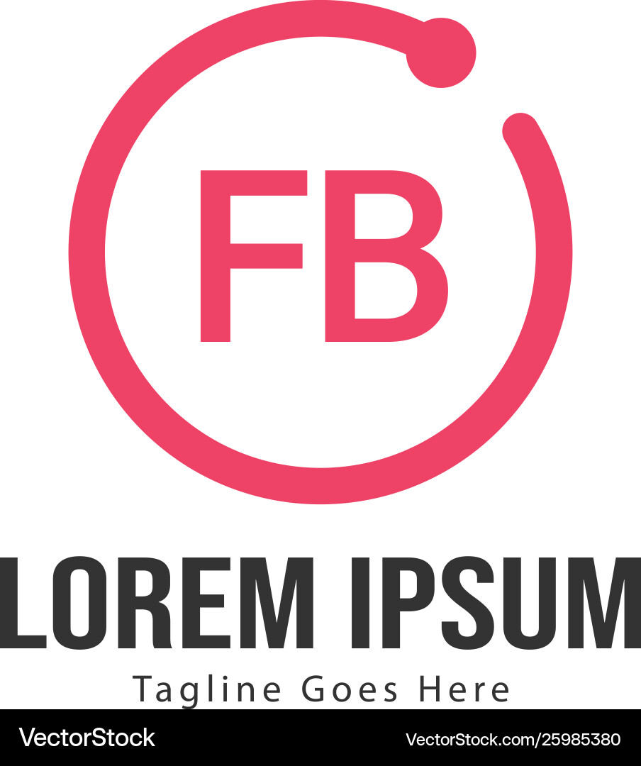 Initial fb logo template with modern frame Vector Image