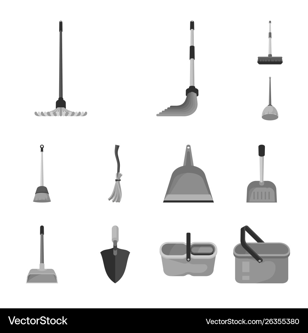 Isolated object tool and mopping sign set Vector Image