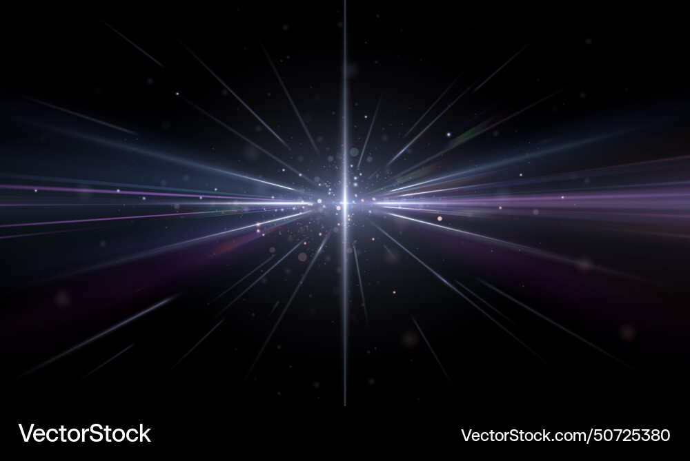 Light effect with sparks and rays Vector Image