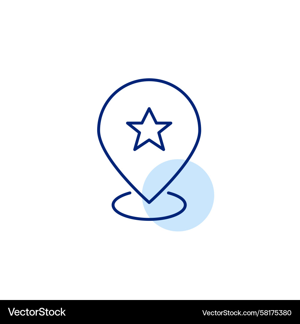Map Pointer with Star - Location Icon Vector Image