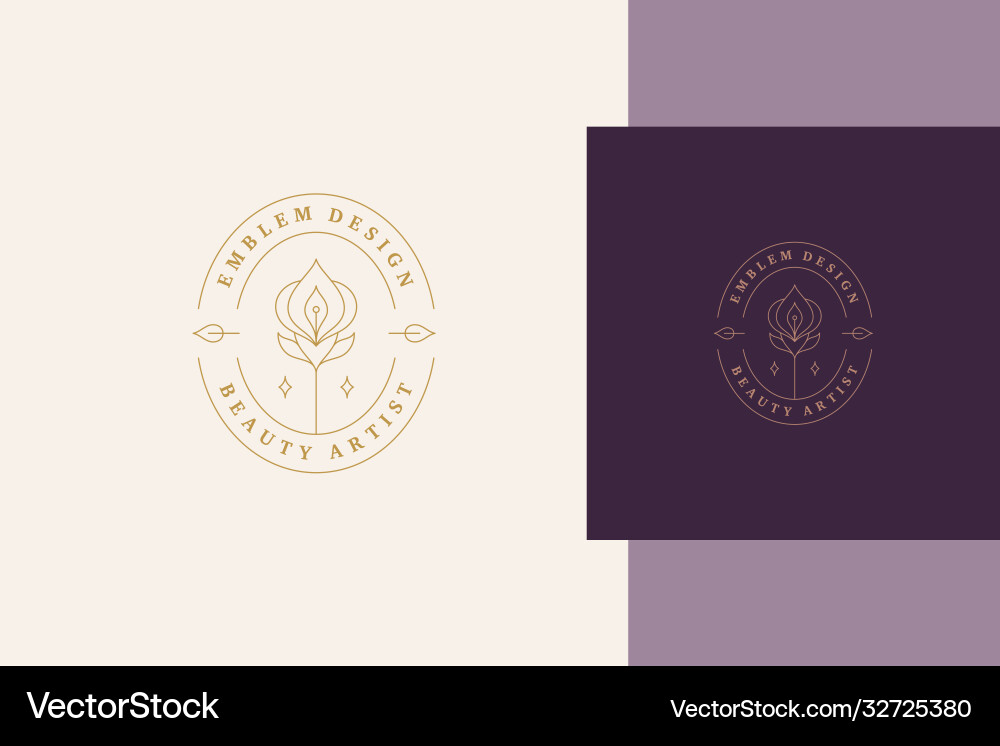 Minimal linear style logo Minimal linear style logo vector image
