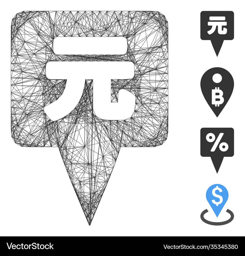 Network yuan map pointer mesh Network yuan map pointer mesh vector image