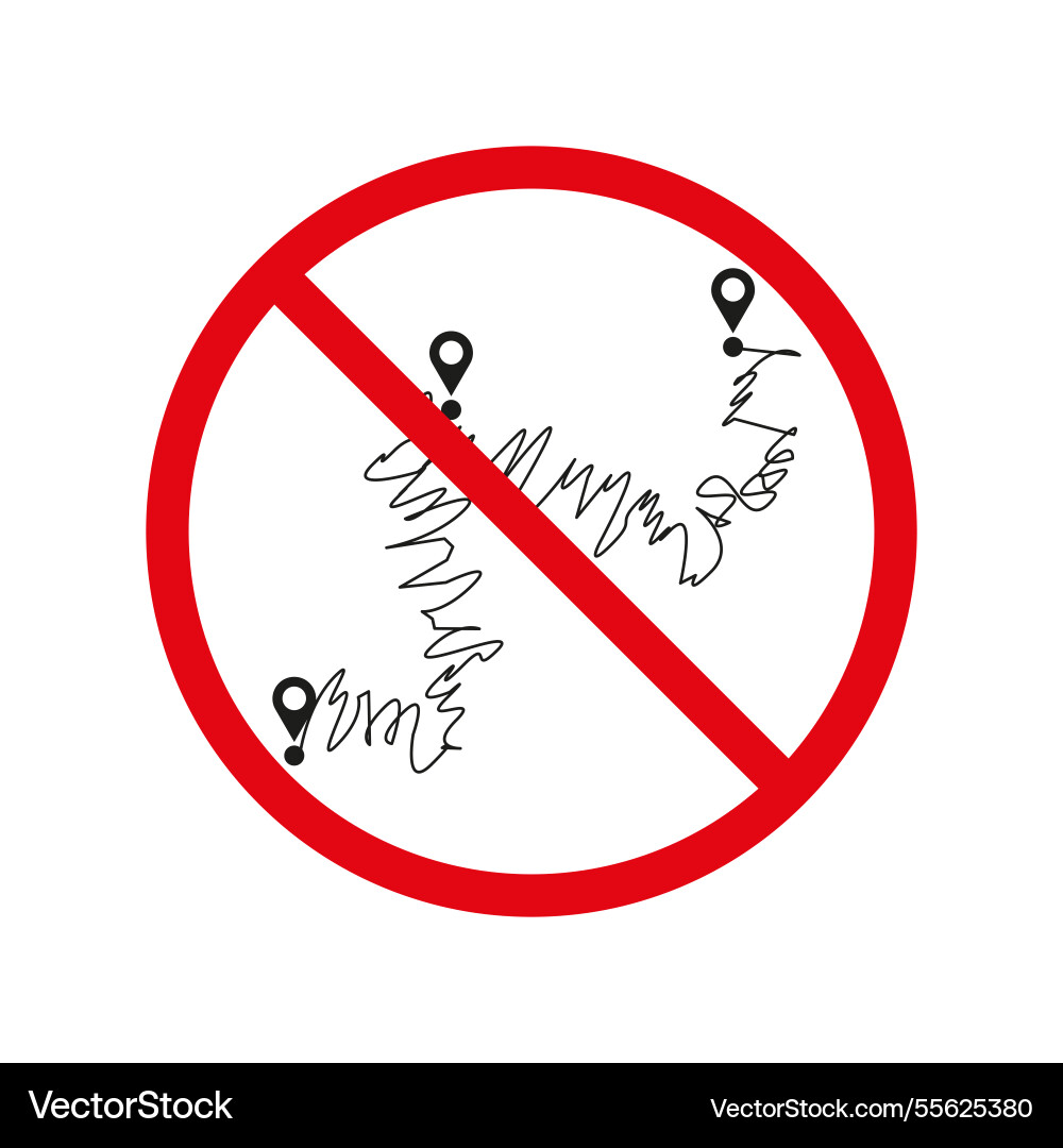 No wrong route icon location marker symbol Vector Image
