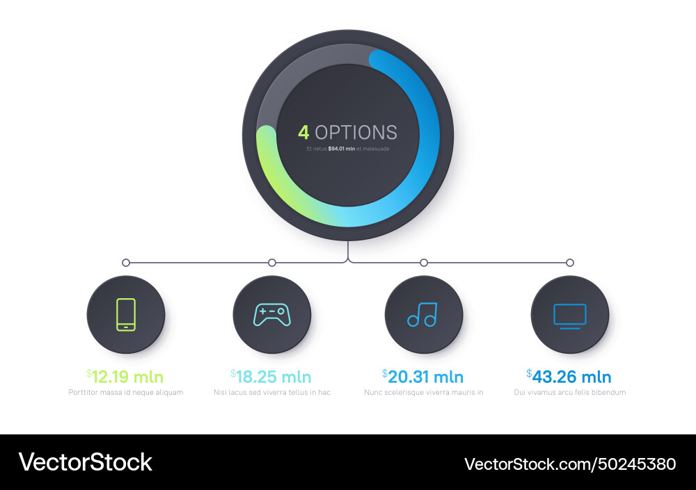 Presentation infographic gradient chart vector image