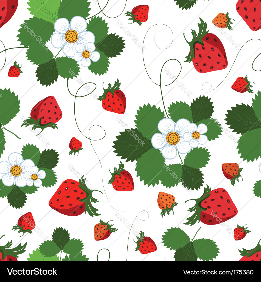 Seamless pattern with a strawberry Royalty Free Vector Image
