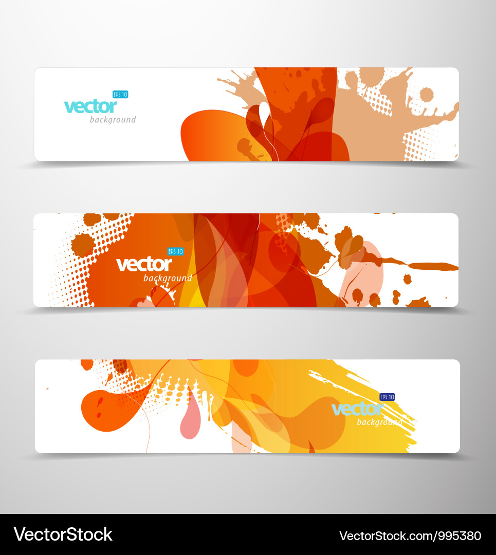 Set of abstract colorful web headers Vector Image