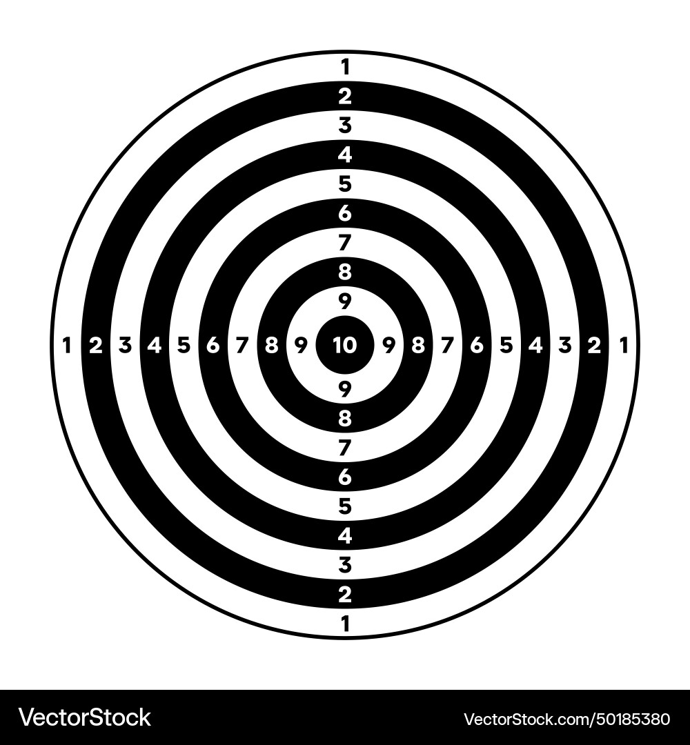 Shooting range paper target with divisions marks Shooting range paper target with divisions marks vector image