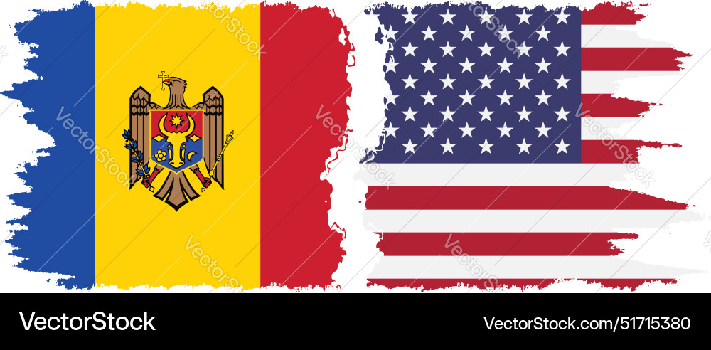 Usa and moldova grunge flags connection Usa and moldova grunge flags connection vector image