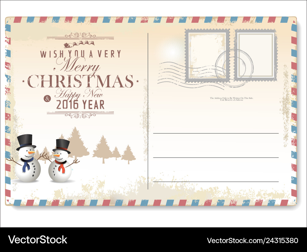 Vintage Christmas Card vector image