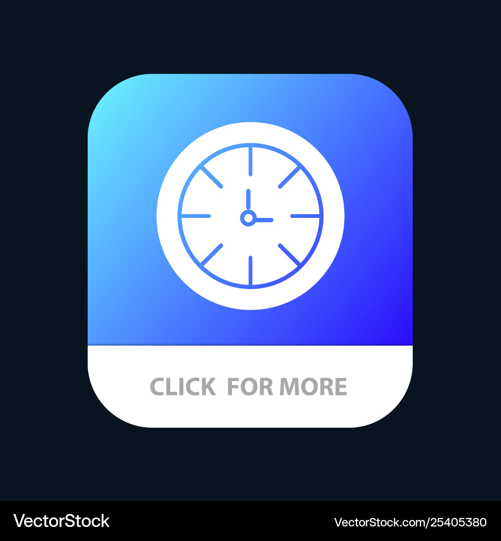 Watch timer clock global mobile app button Vector Image