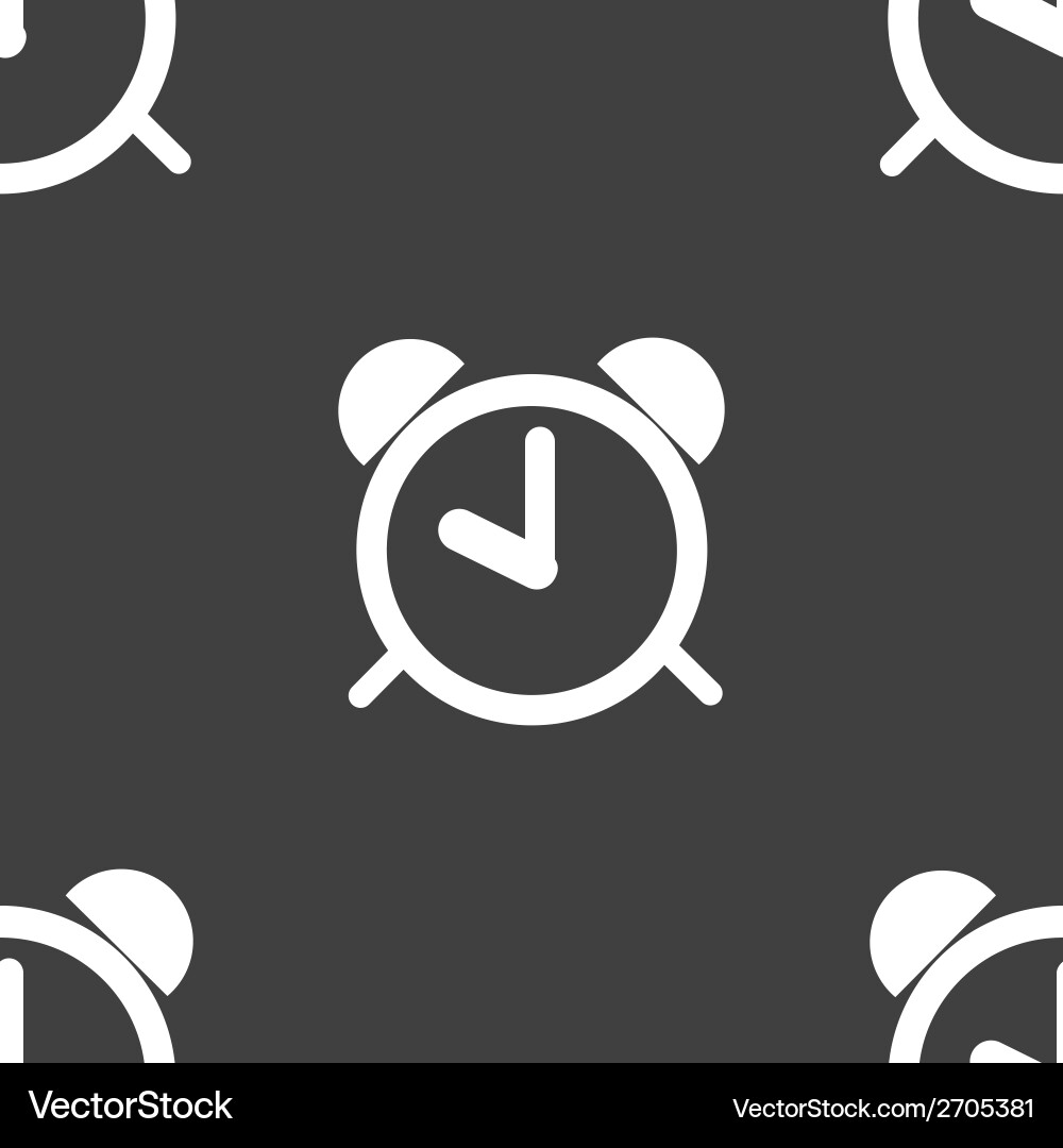 Alarm clock web icon flat design seamless pattern Vector Image