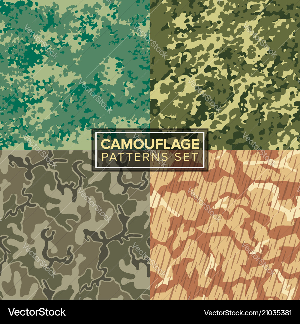 Camouflage Pattern Texture Set vector image