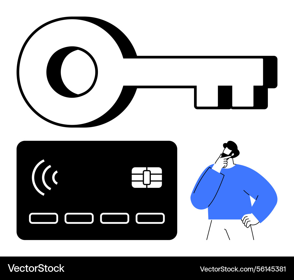 Decision-making on secure access using key Decision-making on secure access using key vector image