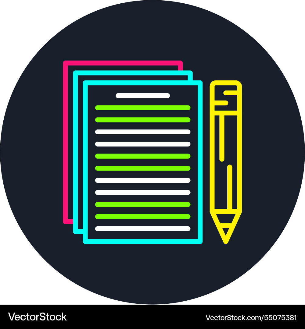 Document line multi color icon Vector Image