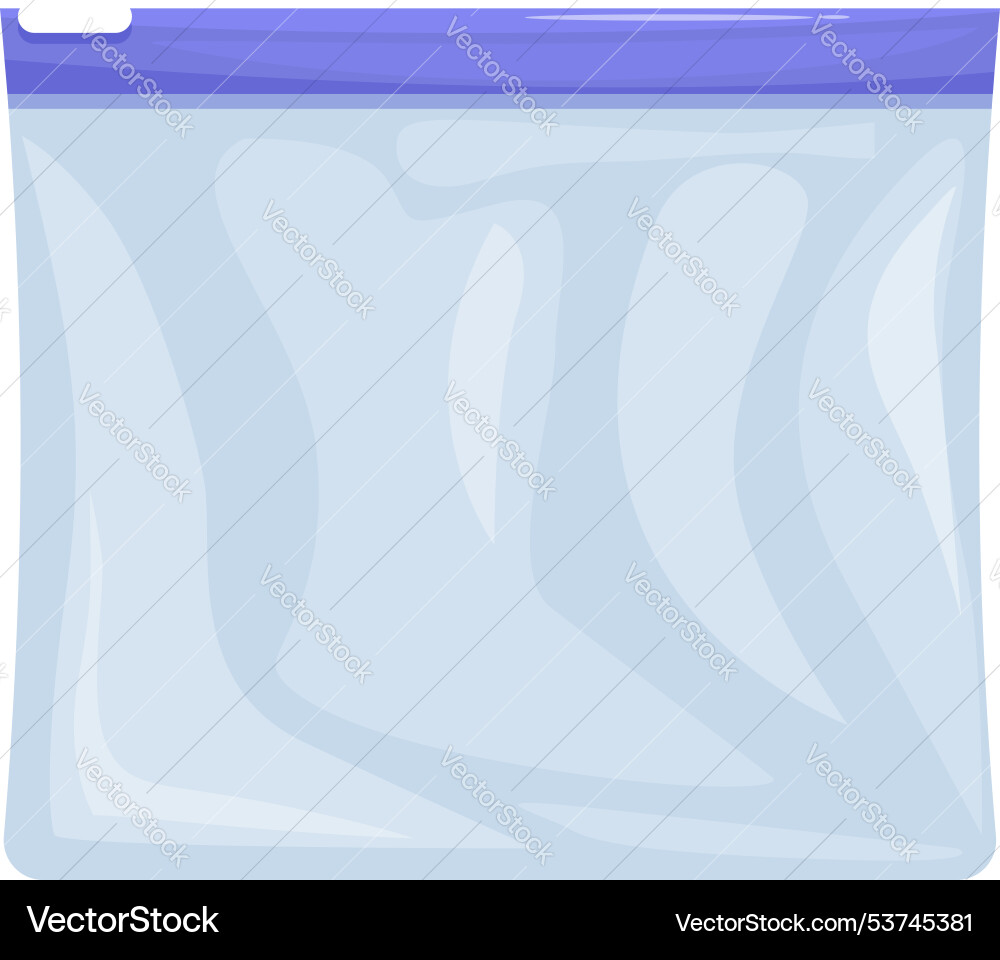 Empty freezer bag storing food and objects safely Empty freezer bag storing food and objects safely vector image