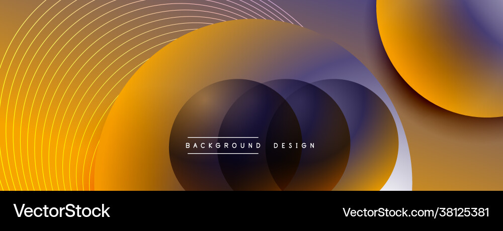 Gradient circles with shadows techno vector image