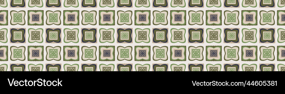 Hand drawn retro block print seamless border Vector Image