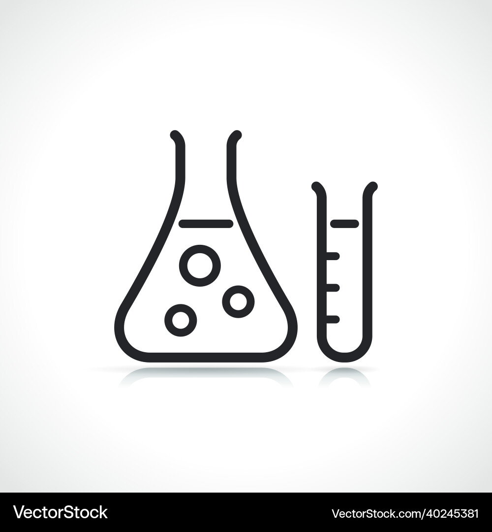 Laboratory flask thin line icon Vector Image