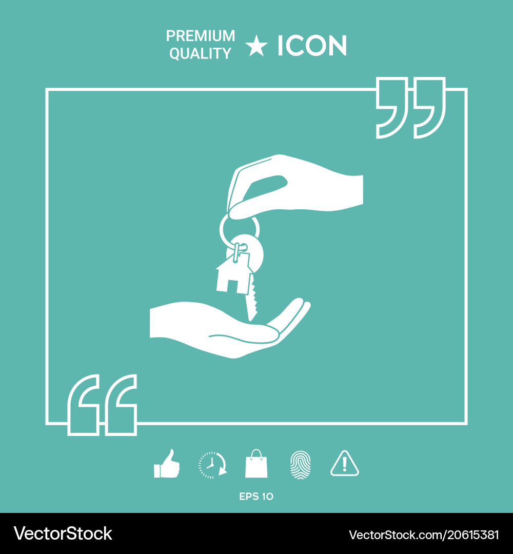 Receiving the key with keychain shaped like Vector Image