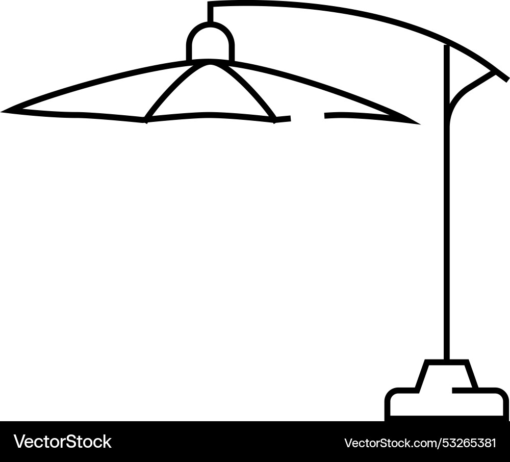 Regenschirm Stand Außenmöbel Linie Symbol Regenschirm Stand Außenmöbel Linie Symbol vektorbild