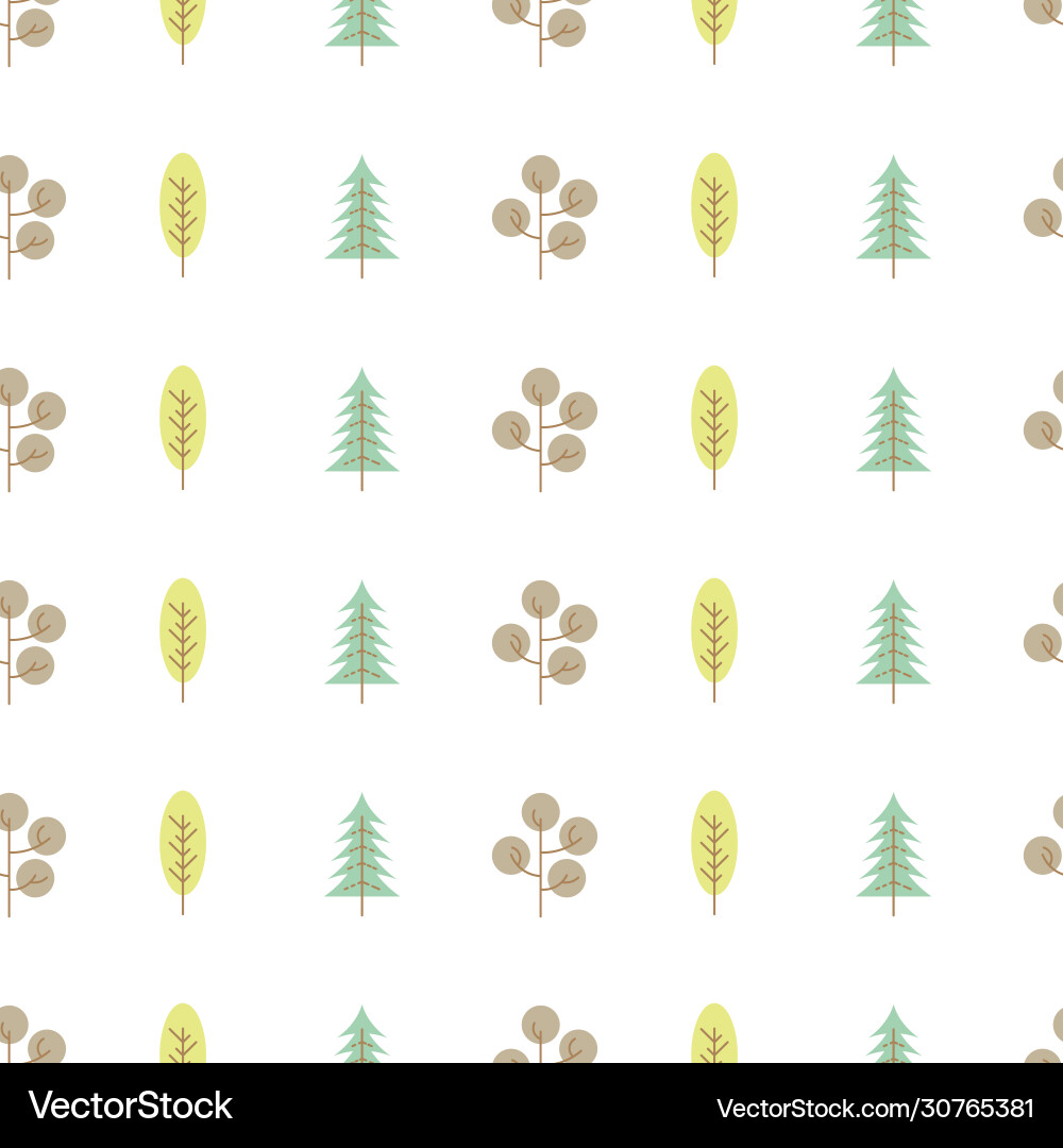 Seamless pattern with colored trees Vector Image