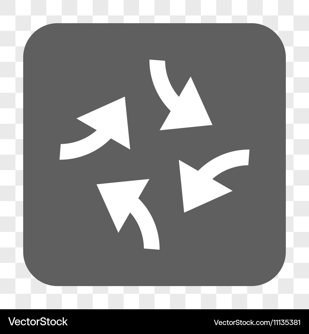 Swirl arrows rounded square button Vector Image