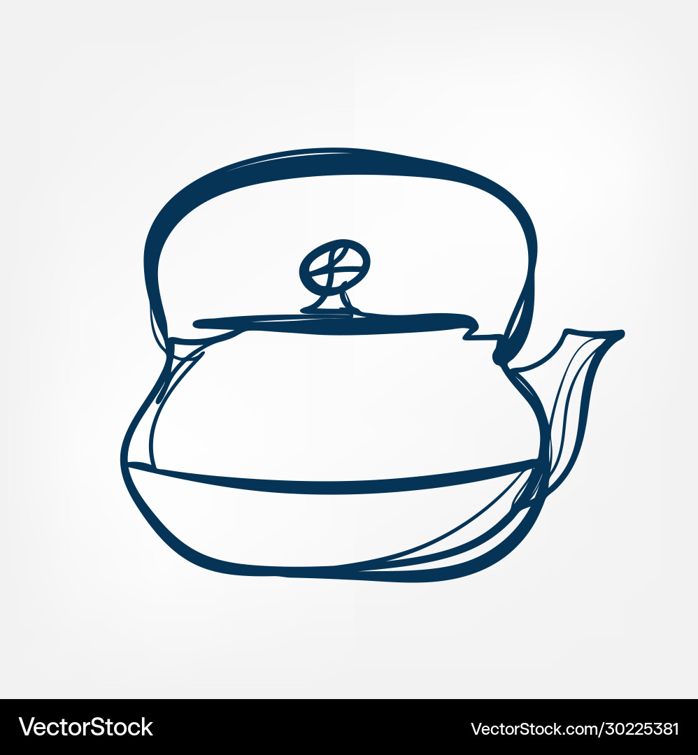 Teapot one line design element isolated Vector Image